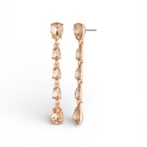 Givenchy Pear Glass Stone Linear Earrings